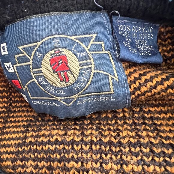 Retro AZL Mens Sweater - Pullover - Black 7 Bronze - Size Large - Vintage - Picture 7 of 7